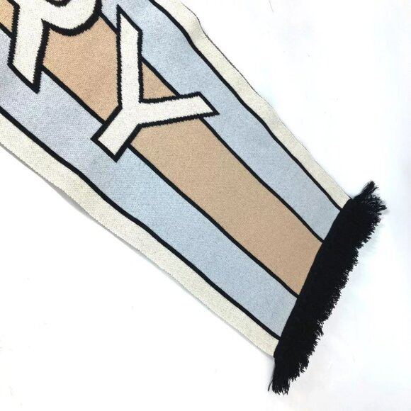 BURBERRY 8021740 border logo fringe Scarf Cashmere - Picture 5 of 9